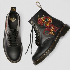 Dr Martens 1460 Leather Dragon Embroidered boots
